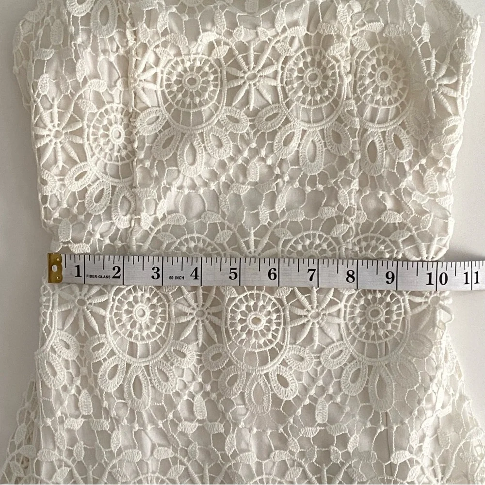 Hollister Co. High Neck Cut Out Back Crochet Lace White Dress Women's Size XS - Picture 10 of 14